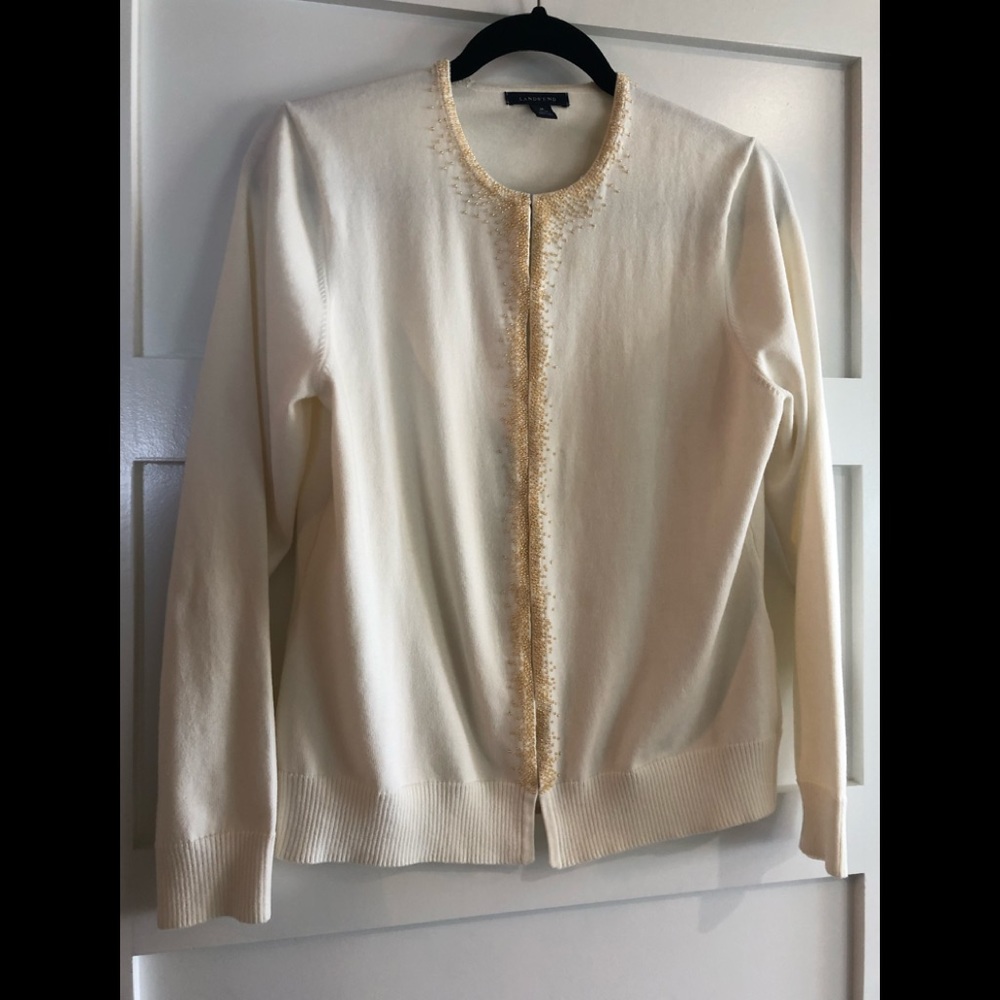 Embellished cardigan sweater